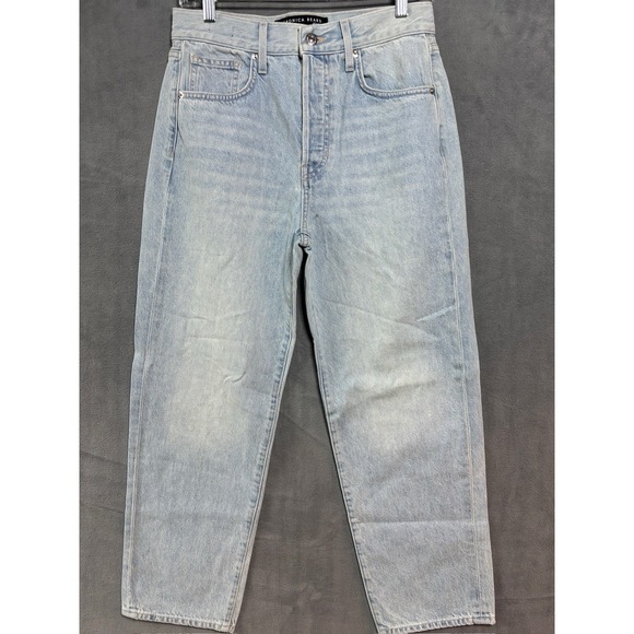 Veronica Beard Denim - Veronica Beard Blake Crop Straight High Rise Jeans Aire Wash Blue Size 28